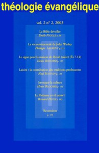 revue, théologie évangélique