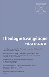 revue théologie évangélique