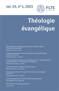 revue, théologie évangélique, édifac